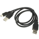 2 in 1 USB 2.0 Male to Mini 5pin Male + USB Male Cable, Length: 80 cm(Black)