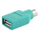 USB A Jack to mini DIN6 male Adapter (USB to PS/2)(Green)