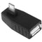 Micro USB Male to USB 2.0 AF Adapter with 90 Degree Angle, Support OTG Function(Black)