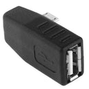 Micro USB Male to USB 2.0 AF Adapter with 90 Degree Angle, Support OTG Function(Black)