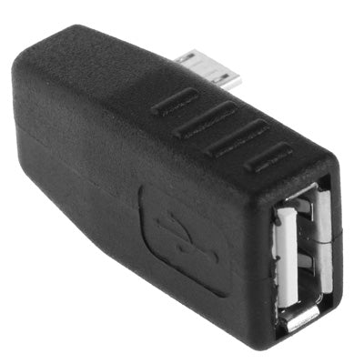 Micro USB Male to USB 2.0 AF Adapter with 90 Degree Angle, Support OTG Function(Black)