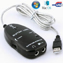 USB Interface Guitar Link Cable PC / MAC Recording(Black)