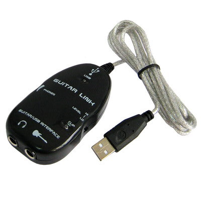 USB Interface Guitar Link Cable PC / MAC Recording(Black)