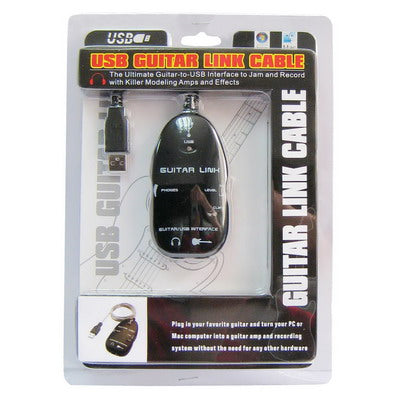 USB Interface Guitar Link Cable PC / MAC Recording(Black)