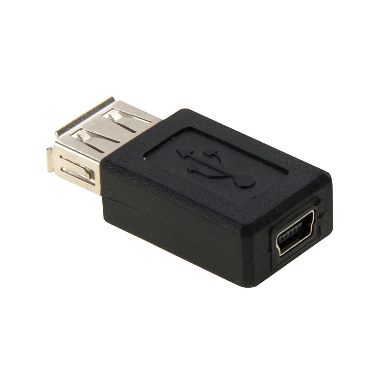USB 2.0 AF to Mini 5 Pin USB Female Adapter(Black)