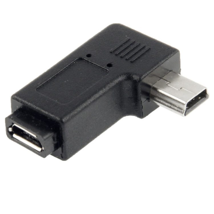90 Degree Micro USB to Mini USB Adapter(Black)