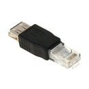 RJ45 Male to USB AF Adapter(Black)