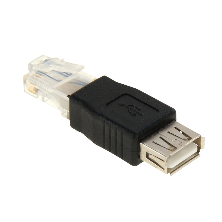 RJ45 Male to USB AF Adapter(Black)