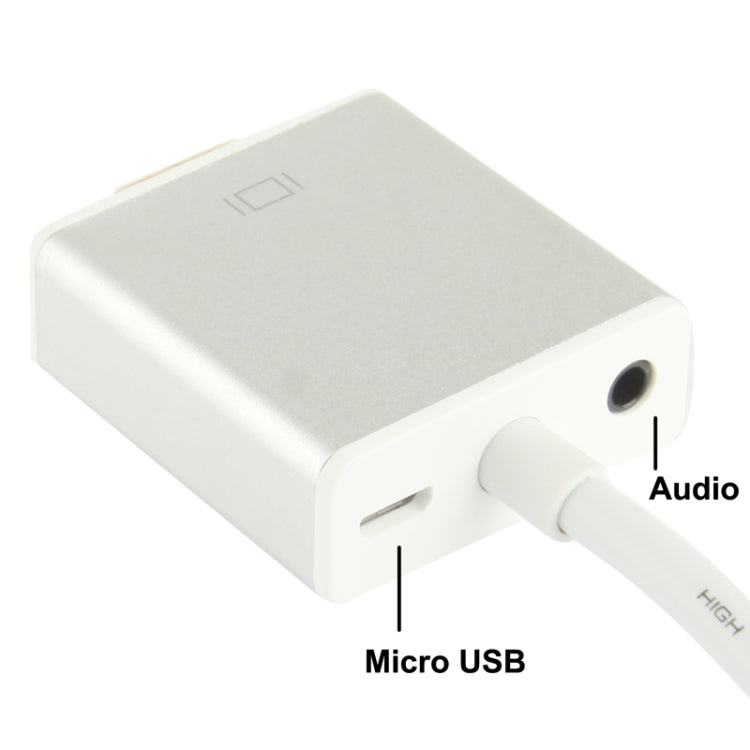 22cm Full HD 1080P 19 Pin HDMI Male to VGA Female Video Adapter Cable with Audio Cable