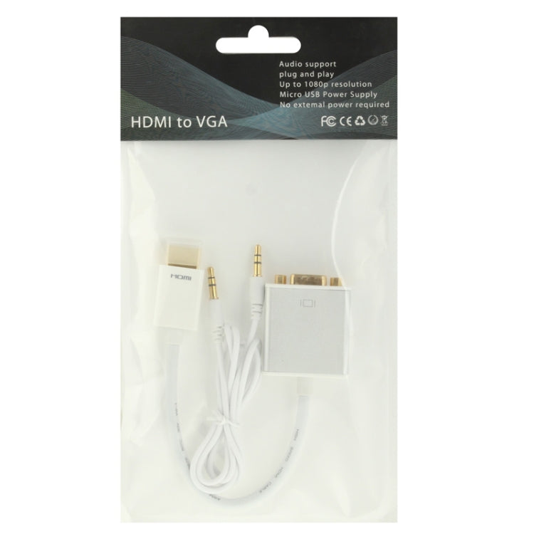 22cm Full HD 1080P 19 Pin HDMI Male to VGA Female Video Adapter Cable with Audio Cable
