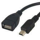 Mini 5-pin USB to USB 2.0 AF OTG Adapter Cable, Length: 12cm(Black)