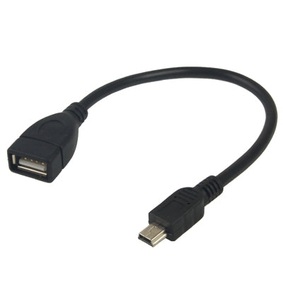 Mini 5-pin USB to USB 2.0 AF OTG Adapter Cable, Length: 12cm(Black)