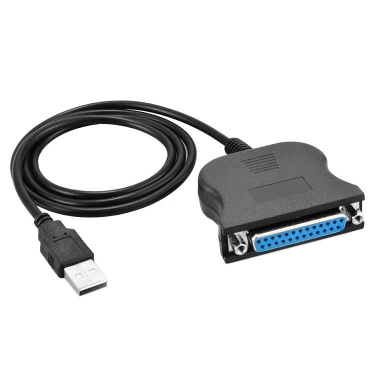 USB 2.0 to DB25 25 Pin Female Port Print Converter Cable(Black)