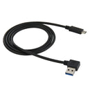 1m USB-C / Type-C 3.1 Male to USB 3.0 90 Degree Left Turn Adapter Cable for Samsung Galaxy S8 & S8 + / LG G6 / Huawei P10 & P10 Plus / Oneplus 5 and other Smartphones (Black)