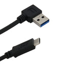 1m USB-C / Type-C 3.1 Male to USB 3.0 90 Degree Left Turn Adapter Cable for Samsung Galaxy S8 & S8 + / LG G6 / Huawei P10 & P10 Plus / Oneplus 5 and other Smartphones (Black)