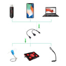 USB 2.0 Micro-B Male to USB 2.0 Micro-B Female Male & USB 2.0 Female Y Splitter OTG Cable, Length: 19 / 30cm(Black)
