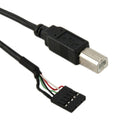 5 Pin Motherboard Female Header to USB 2.0 B Male Adapter Cable, Length: 50cm