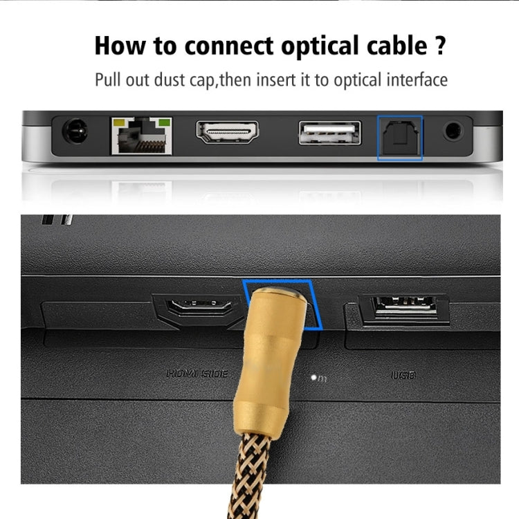 1m Length Digital Audio Optical Fiber Cable Toslink M to M, OD:6.0mm