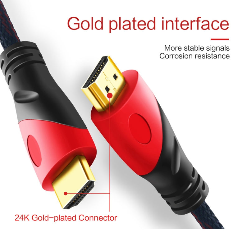 1.8m HDMI 1.4 Version 1080P Nylon Woven Line Red Black Head HDMI Male to HDMI Male Audio Video Connector Adapter Cable