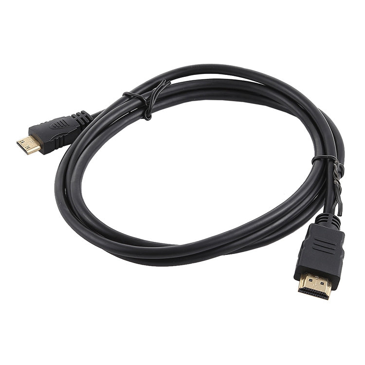 1.5m Mini HDMI to HDMI 19Pin Cable , 1.3 Version, Support HD TV / Xbox 360 / PS3 etc (Gold Plated)(Black)