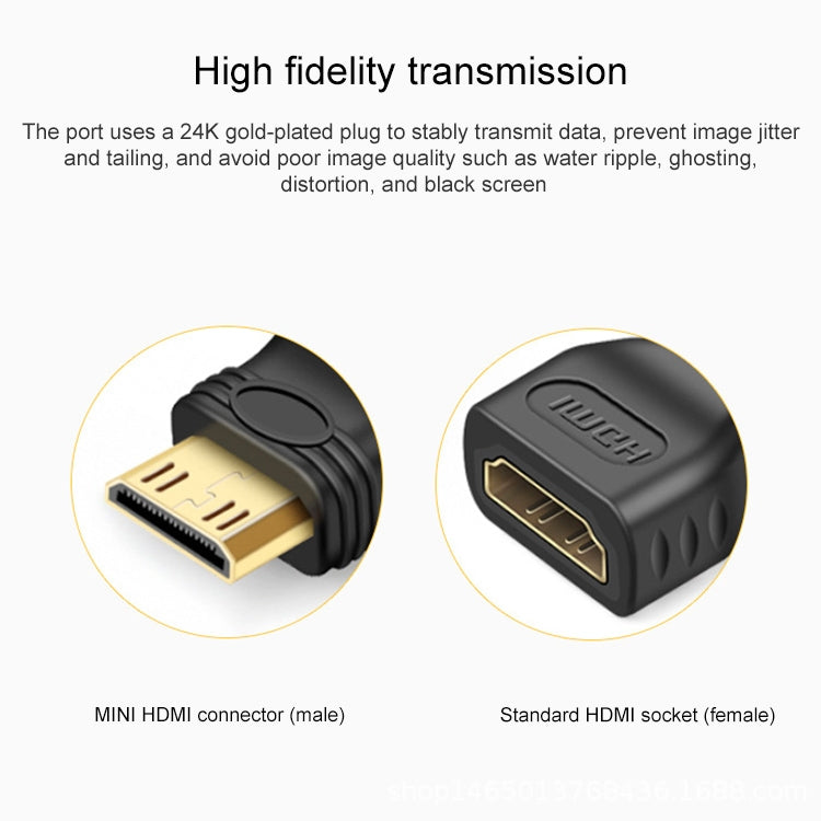 Gold Plated Mini HDMI Male to HDMI 19 Pin Female Adapter(Black)