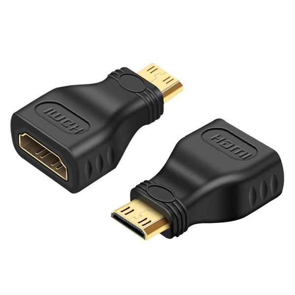 Gold Plated Mini HDMI Male to HDMI 19 Pin Female Adapter(Black)