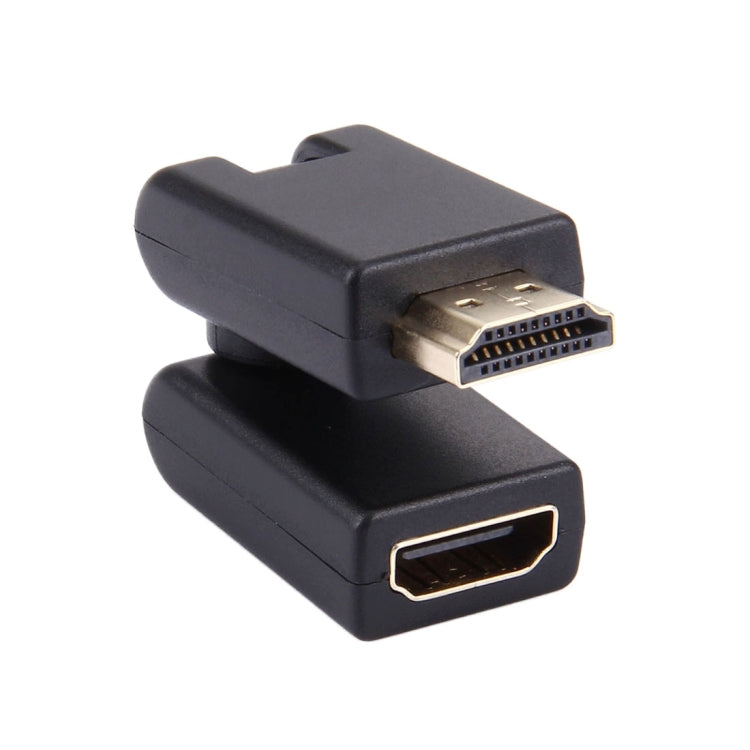 HDMI 19 Pin Male to Female 360 Degree SWIVEL Adaptor (Gold Plated)(Black)