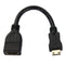 16cm Gold Plated Mini HDMI Male to HDMI 19 Pin Female Cable(Black)