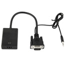 VGA + Audio to Full HD 1080P HDMI Video Converter Box Adapter for HDTV