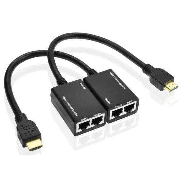 HDMI Extender by Cat5e / 6 LAN Cable 30M / 1080P(Black)