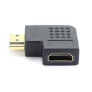 Gold Plated HDMI 19 Pin Male to HDMI 19 Pin Female Adaptor with 90 Degree Angle(Black)