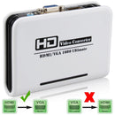 1080P HDMI to VGA adapter Digital to Analog Video Audio Converter Cable for Xbox 360 PS3 PS4 PC Laptop TV Box Projector(White)