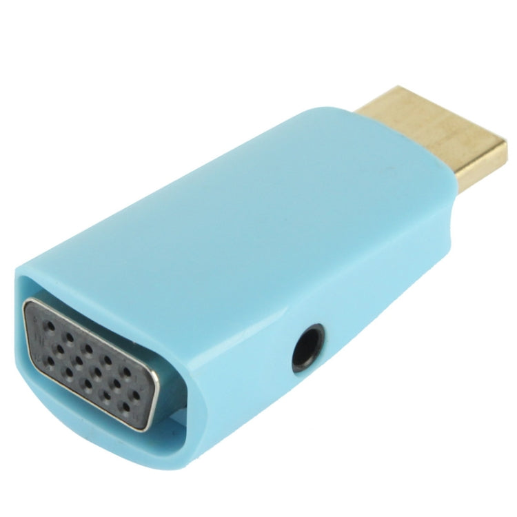 Full HD 1080P HDMI to VGA and Audio Adapter for HDTV / Monitor / Projector(Blue)
