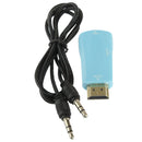 Full HD 1080P HDMI to VGA and Audio Adapter for HDTV / Monitor / Projector(Blue)
