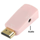Full HD 1080P HDMI to VGA and Audio Adapter for HDTV / Monitor / Projector(Pink)