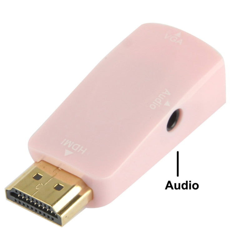 Full HD 1080P HDMI to VGA and Audio Adapter for HDTV / Monitor / Projector(Pink)