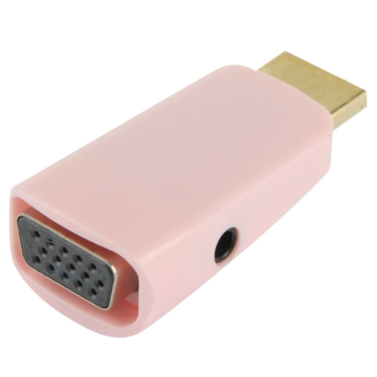 Full HD 1080P HDMI to VGA and Audio Adapter for HDTV / Monitor / Projector(Pink)