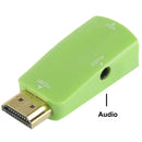 Full HD 1080P HDMI to VGA and Audio Adapter for HDTV / Monitor / Projector(Green)