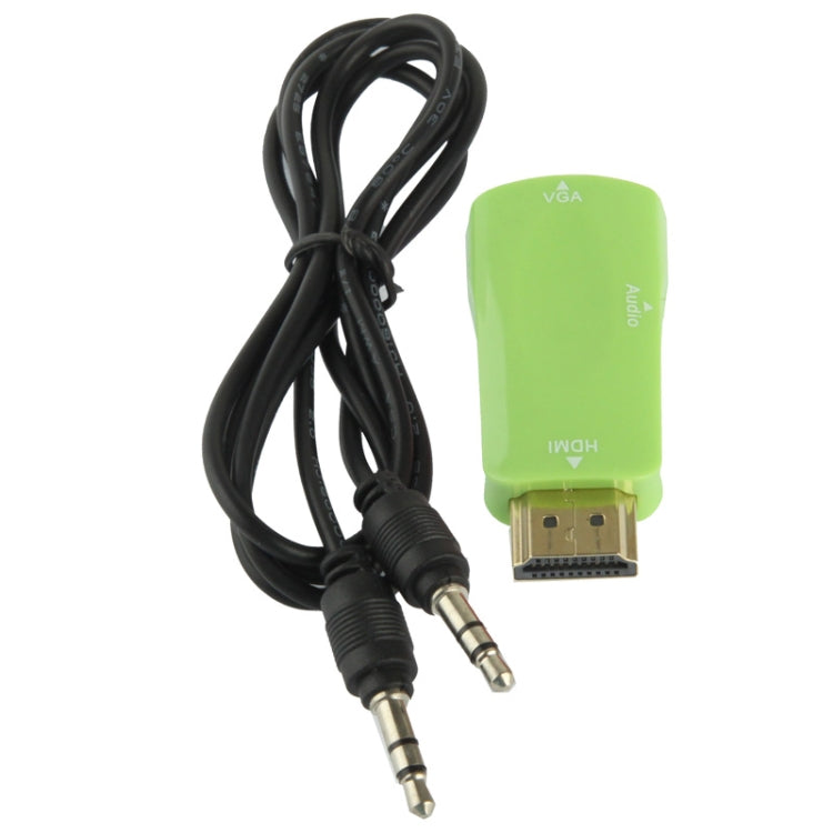 Full HD 1080P HDMI to VGA and Audio Adapter for HDTV / Monitor / Projector(Green)