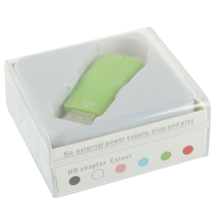 Full HD 1080P HDMI to VGA and Audio Adapter for HDTV / Monitor / Projector(Green)