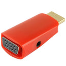 Full HD 1080P HDMI to VGA and Audio Adapter for HDTV / Monitor / Projector(Red)