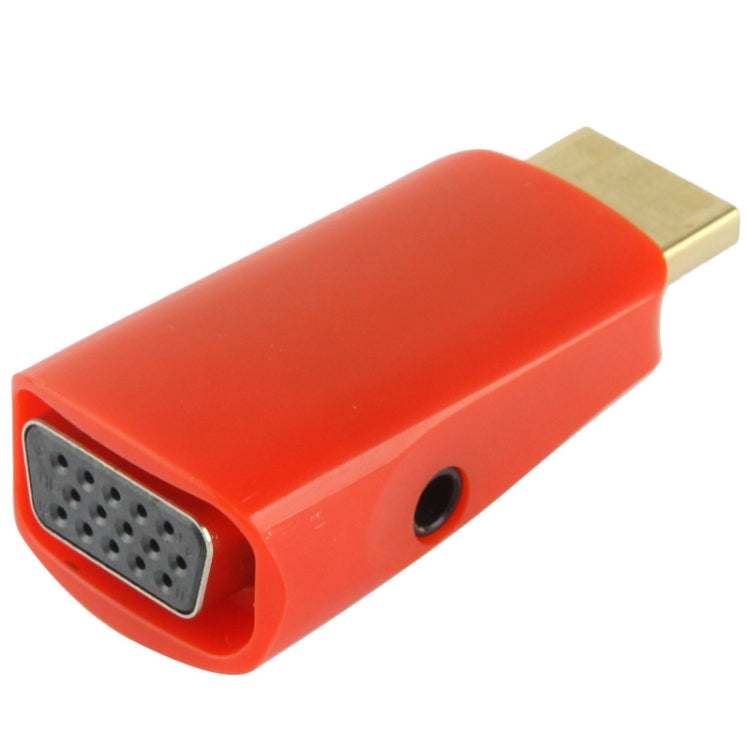 Full HD 1080P HDMI to VGA and Audio Adapter for HDTV / Monitor / Projector(Red)