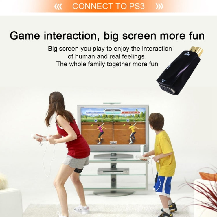 Full HD 1080P HDMI to VGA and Audio Adapter for HDTV / Monitor / Projector(Black)