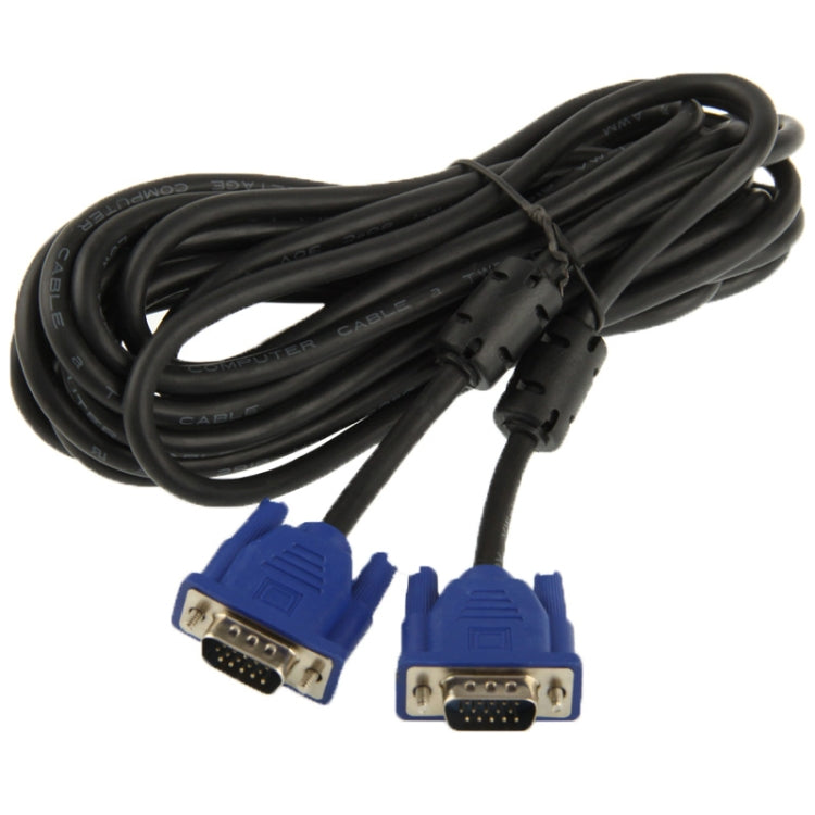 5m High Quality VGA 15Pin Male to VGA 15Pin Male Cable for LCD Monitor / Projector(Black)