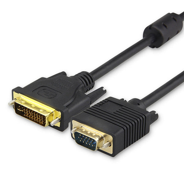 VGA 15Pin Male to DVI 24+5 Pin Male Cable 1.5M(Black)