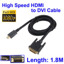 1.8m High Speed HDMI to DVI Cable, Compatible with PlayStation 3