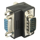 90 Degree VGA 15 Pin Male to Female Right Angle Adapter