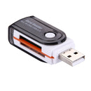 USB 2.0 All in One Memory Card Reader, Support SD / MMC / RS-MMC / Mini SD / TF / SDHC MMC / MMC TURBO Card, Support up to 32GB, Random Color Delivery