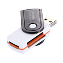 USB 2.0 All in One Memory Card Reader, Support SD / MMC / RS-MMC / Mini SD / TF / SDHC MMC / MMC TURBO Card, Support up to 32GB, Random Color Delivery