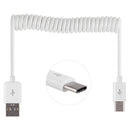 USB 2.0 to USB 3.0 Type C Retractable Charging / Data Cable for Samsung Galaxy S8 & S8 + / LG G6 / Huawei P10 & P10 Plus / Oneplus 5 and other Smartphones (White)